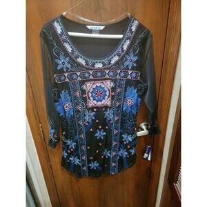 Nygard Top Sheer Sleeves Sz M Retail $69